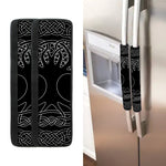 Black And White Viking Yggdrasil Print Refrigerator Handle Covers