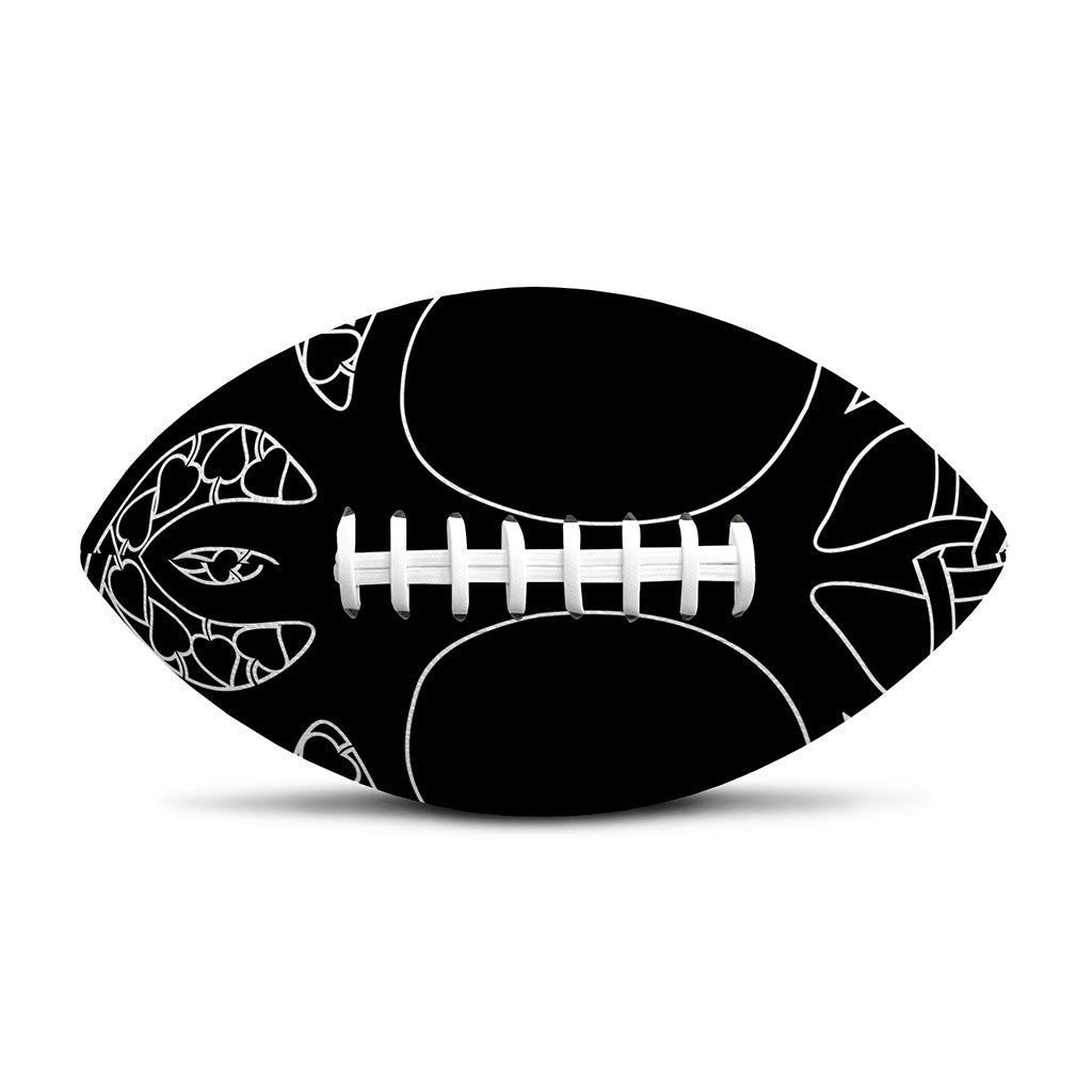Black And White Viking Yggdrasil Print Rugby Ball