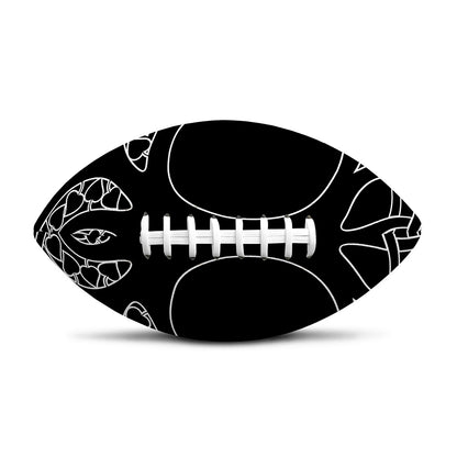 Black And White Viking Yggdrasil Print Rugby Ball
