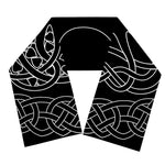 Black And White Viking Yggdrasil Print Scarf