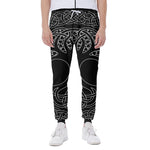 Black And White Viking Yggdrasil Print Scuba Joggers