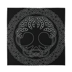 Black And White Viking Yggdrasil Print Silk Bandana