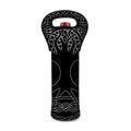 Black And White Viking Yggdrasil Print Single Neoprene Wine Tote