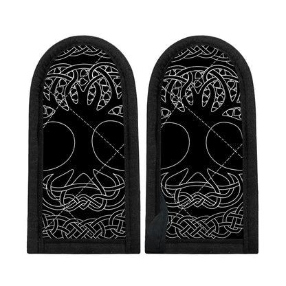 Black And White Viking Yggdrasil Print Skillet Handle Cover