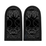 Black And White Viking Yggdrasil Print Skillet Handle Cover