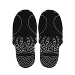 Black And White Viking Yggdrasil Print Slippers