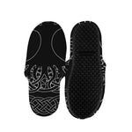 Black And White Viking Yggdrasil Print Slippers