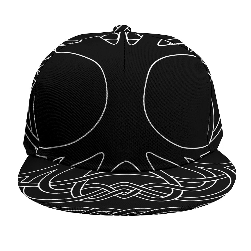 Black And White Viking Yggdrasil Print Snapback Cap