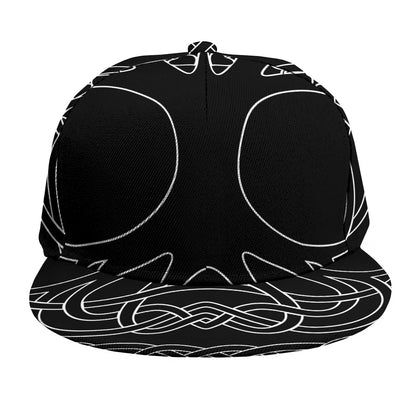 Black And White Viking Yggdrasil Print Snapback Cap