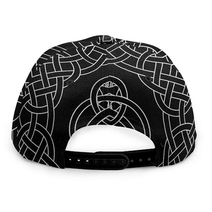 Black And White Viking Yggdrasil Print Snapback Cap