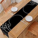 Black And White Viking Yggdrasil Print Table Runner
