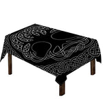 Black And White Viking Yggdrasil Print Tablecloth