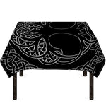 Black And White Viking Yggdrasil Print Tablecloth