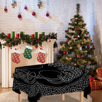 Black And White Viking Yggdrasil Print Tablecloth