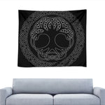Black And White Viking Yggdrasil Print Tapestry