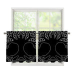 Black And White Viking Yggdrasil Print Tier Curtains