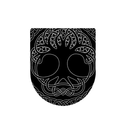 Black And White Viking Yggdrasil Print Toilet Lid Cover