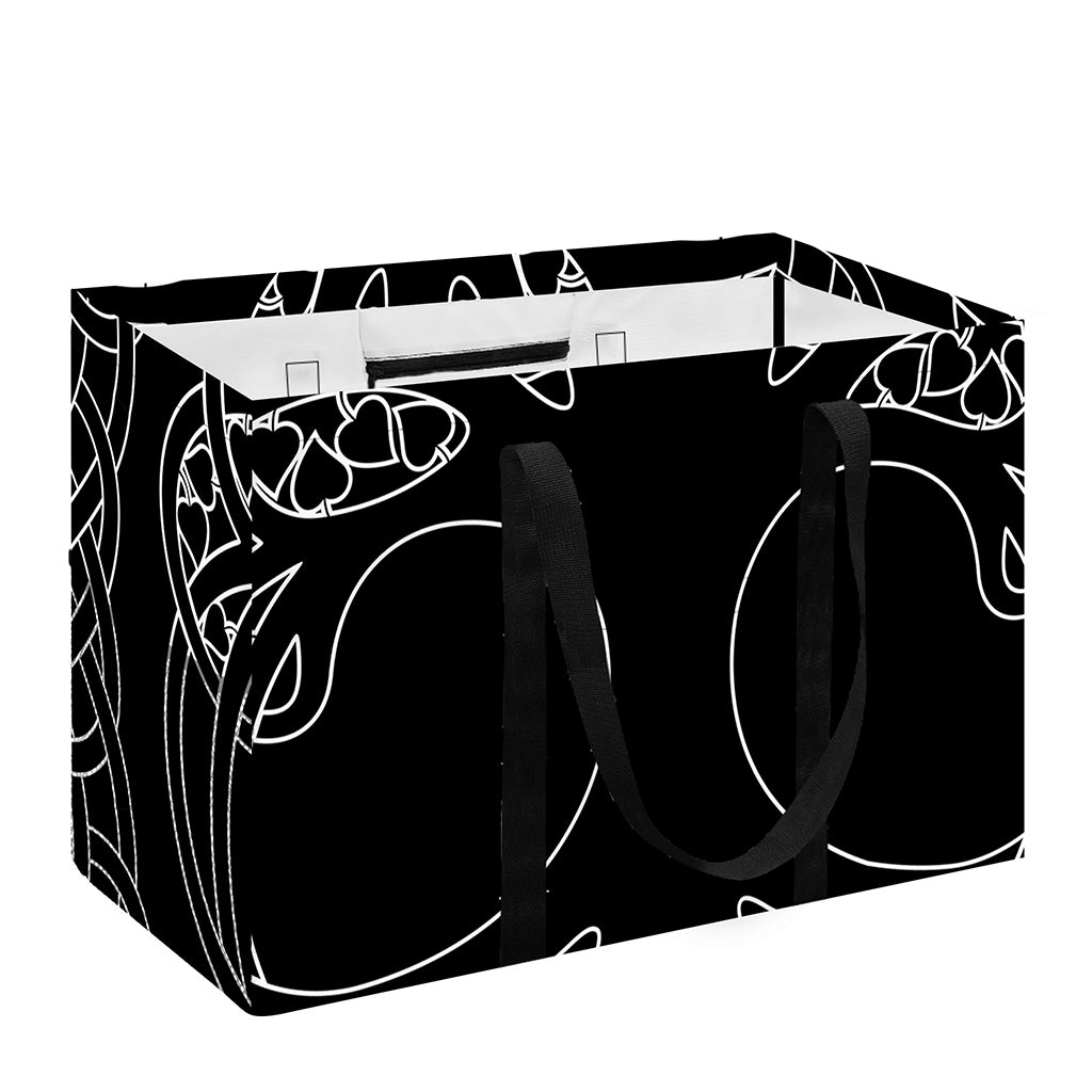Black And White Viking Yggdrasil Print Utility Tote Bag