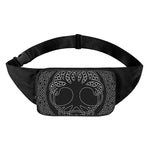 Black And White Viking Yggdrasil Print Waist Bag