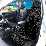 Black And White Viking Yggdrasil Print Waterproof Car Seat Cover