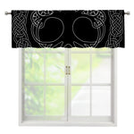 Black And White Viking Yggdrasil Print Window Valance