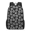 Black And White Vintage Sunflower Print 17 Inch Backpack