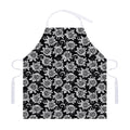 Black And White Vintage Sunflower Print Adjustable Apron