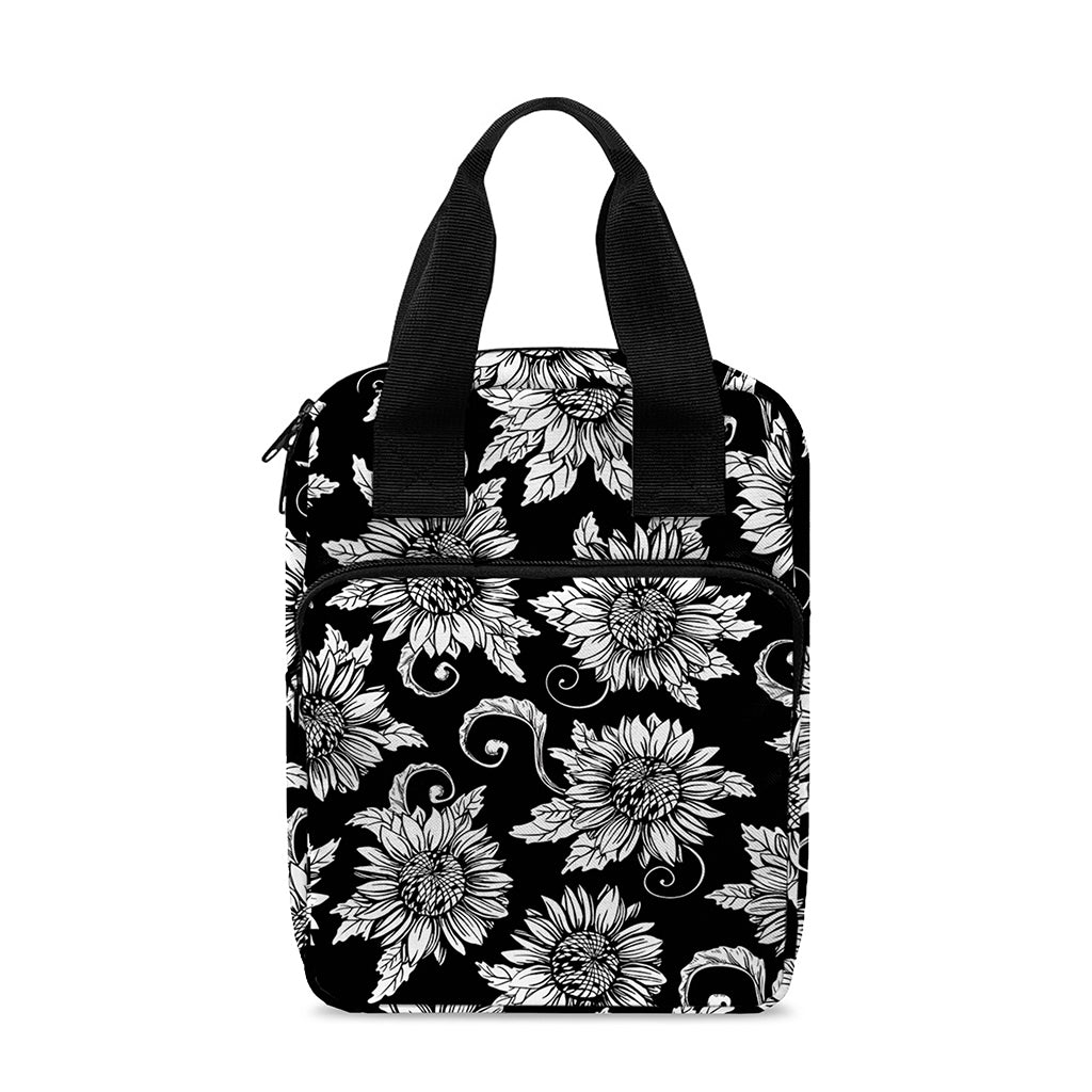 Black And White Vintage Sunflower Print Bible Tote Bag