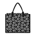 Black And White Vintage Sunflower Print Canvas Tote Bag