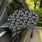 Black And White Vintage Sunflower Print Car Side Mirror Covers