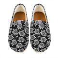 Black And White Vintage Sunflower Print Casual Shoes