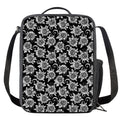 Black And White Vintage Sunflower Print Crossbody Lunch Bag