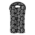 Black And White Vintage Sunflower Print Double Neoprene Wine Tote