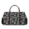 Black And White Vintage Sunflower Print Duffel Bag