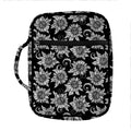 Black And White Vintage Sunflower Print Front Pocket Bible Bag