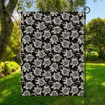Black And White Vintage Sunflower Print Garden Flag
