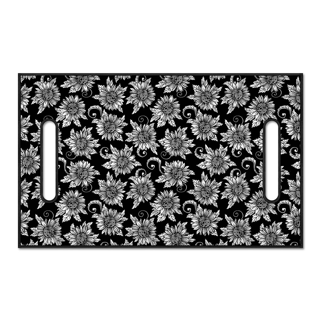 Black And White Vintage Sunflower Print Golf Cart Seat Cover