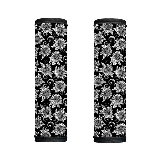 Black And White Vintage Sunflower Print Handle Covers