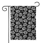 Black And White Vintage Sunflower Print House Flag