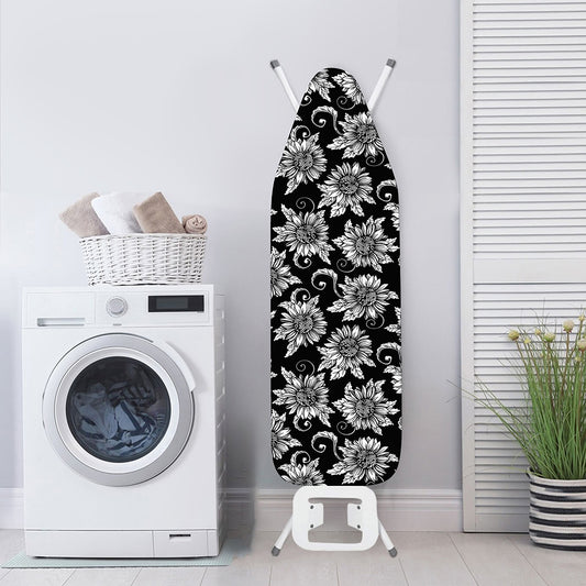 Black And White Vintage Sunflower Print Ironing Board Cover
