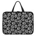 Black And White Vintage Sunflower Print Laptop Sleeve With Handle