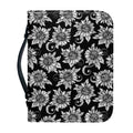 Black And White Vintage Sunflower Print Leather Bible Cover