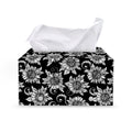Black And White Vintage Sunflower Print Leather Tissue Box Cover