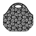 Black And White Vintage Sunflower Print Neoprene Lunch Bag