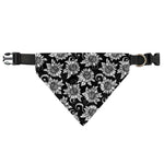 Black And White Vintage Sunflower Print Over The Collar Dog Bandana