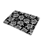 Black And White Vintage Sunflower Print Pet Cooling Mat Cover