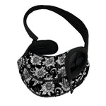 Black And White Vintage Sunflower Print Pet Sling Carrier