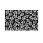 Black And White Vintage Sunflower Print Polyester Flag