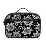 Black And White Vintage Sunflower Print Portable Lunch Bag