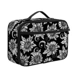 Black And White Vintage Sunflower Print Portable Lunch Bag